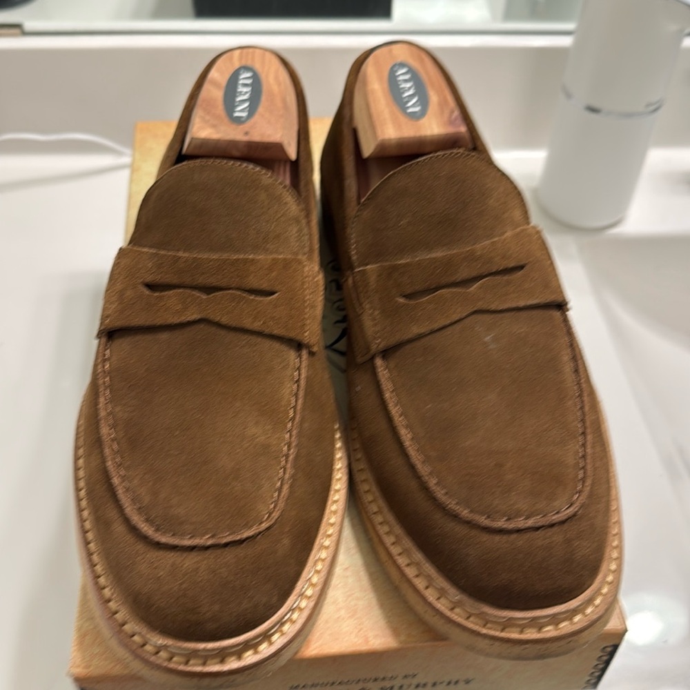 Tan Suede Men’s Penny Loafers